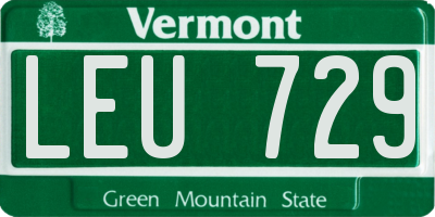 VT license plate LEU729