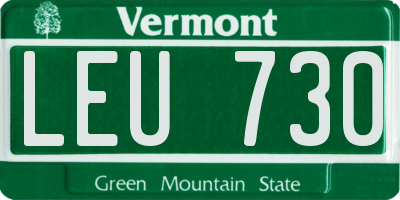 VT license plate LEU730