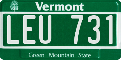 VT license plate LEU731