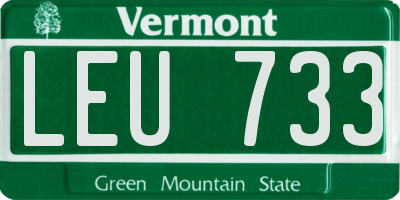 VT license plate LEU733