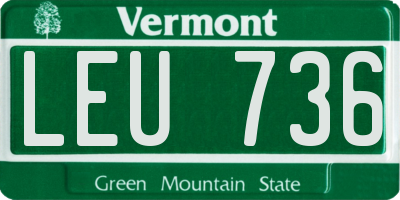 VT license plate LEU736