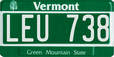 VT license plate LEU738