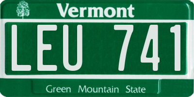 VT license plate LEU741