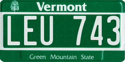VT license plate LEU743