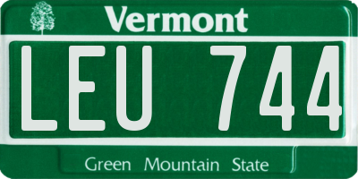 VT license plate LEU744