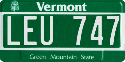VT license plate LEU747