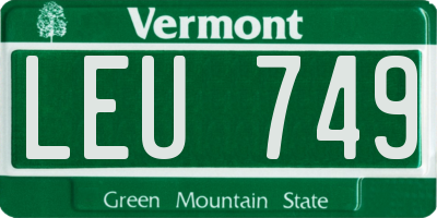 VT license plate LEU749