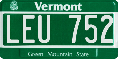 VT license plate LEU752