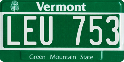 VT license plate LEU753