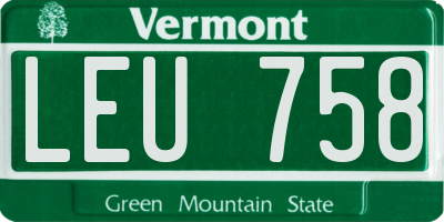VT license plate LEU758