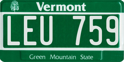 VT license plate LEU759