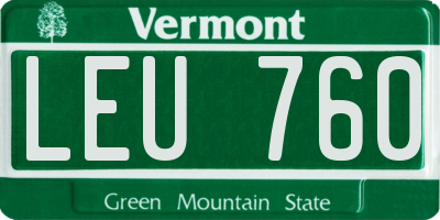 VT license plate LEU760