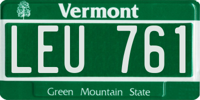 VT license plate LEU761