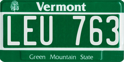 VT license plate LEU763