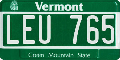 VT license plate LEU765