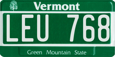 VT license plate LEU768