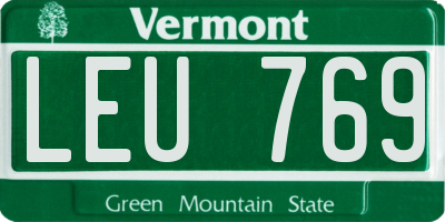 VT license plate LEU769
