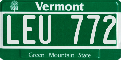 VT license plate LEU772