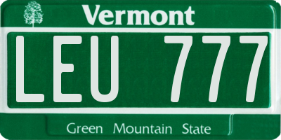 VT license plate LEU777