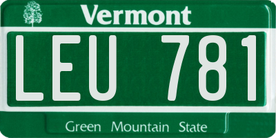 VT license plate LEU781