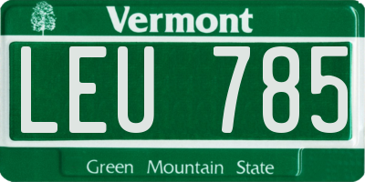 VT license plate LEU785