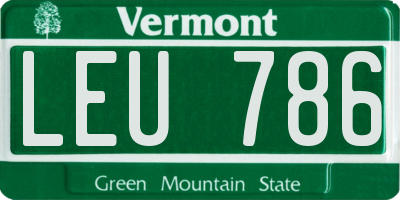 VT license plate LEU786