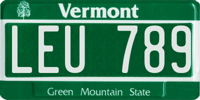 VT license plate LEU789