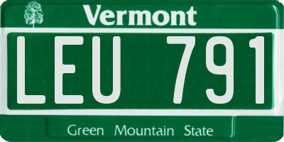 VT license plate LEU791