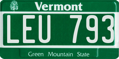 VT license plate LEU793