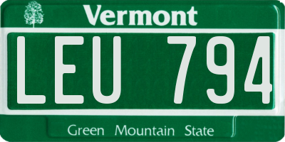VT license plate LEU794