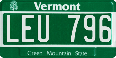VT license plate LEU796