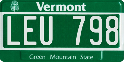 VT license plate LEU798