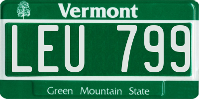 VT license plate LEU799