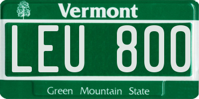VT license plate LEU800