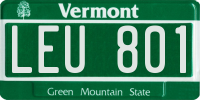 VT license plate LEU801
