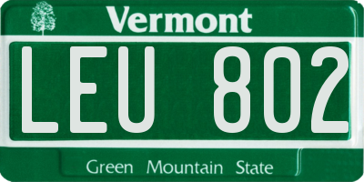 VT license plate LEU802