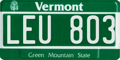 VT license plate LEU803