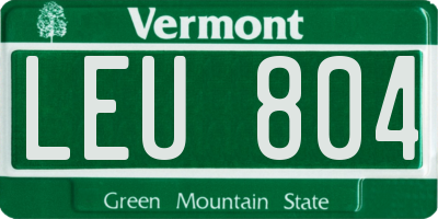 VT license plate LEU804