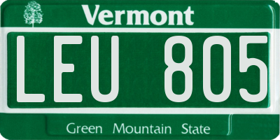VT license plate LEU805