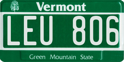 VT license plate LEU806