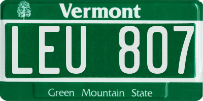 VT license plate LEU807