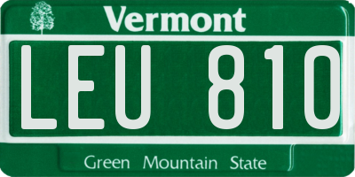 VT license plate LEU810
