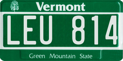 VT license plate LEU814