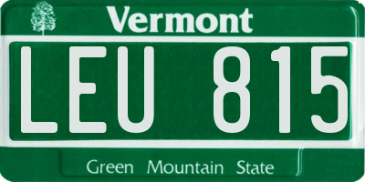 VT license plate LEU815