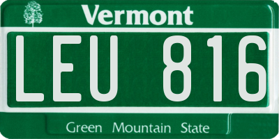 VT license plate LEU816