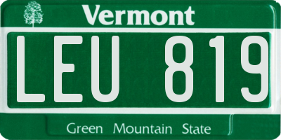 VT license plate LEU819