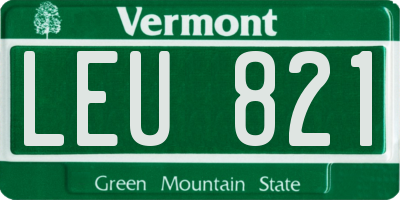 VT license plate LEU821