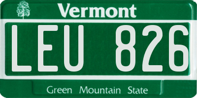 VT license plate LEU826