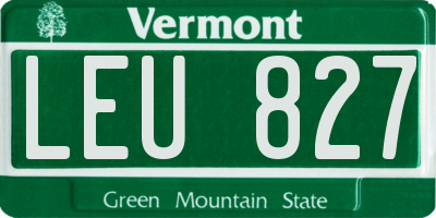 VT license plate LEU827