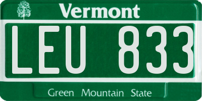 VT license plate LEU833